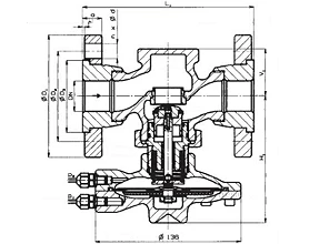 Чертеж Регулятор давления фланцевый RD122D Ду32 Ру25
