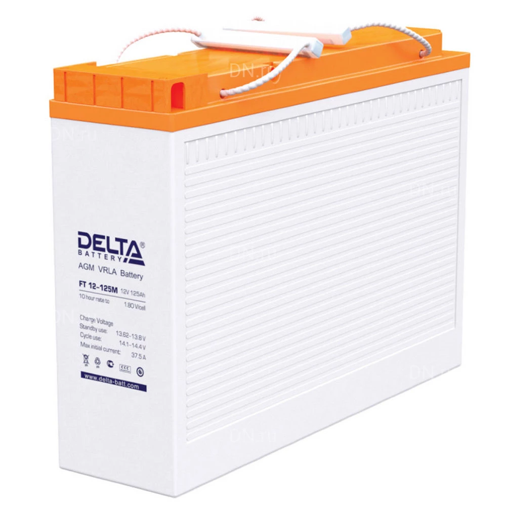 Аккумуляторная батарея Delta FT 12-125 M 436х108х317мм, напряжение - 12В, емкость - 125Ач, тип клеммы - под болт M8