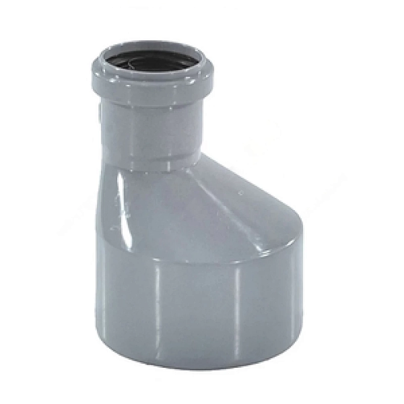 Переход эксцентрический РосТурПласт Дн50х40 полипропиленовый, безнапорный для внутренней канализации, серый